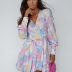 Robe Portefeuille Multicolore Courte Multicouleur Xs S