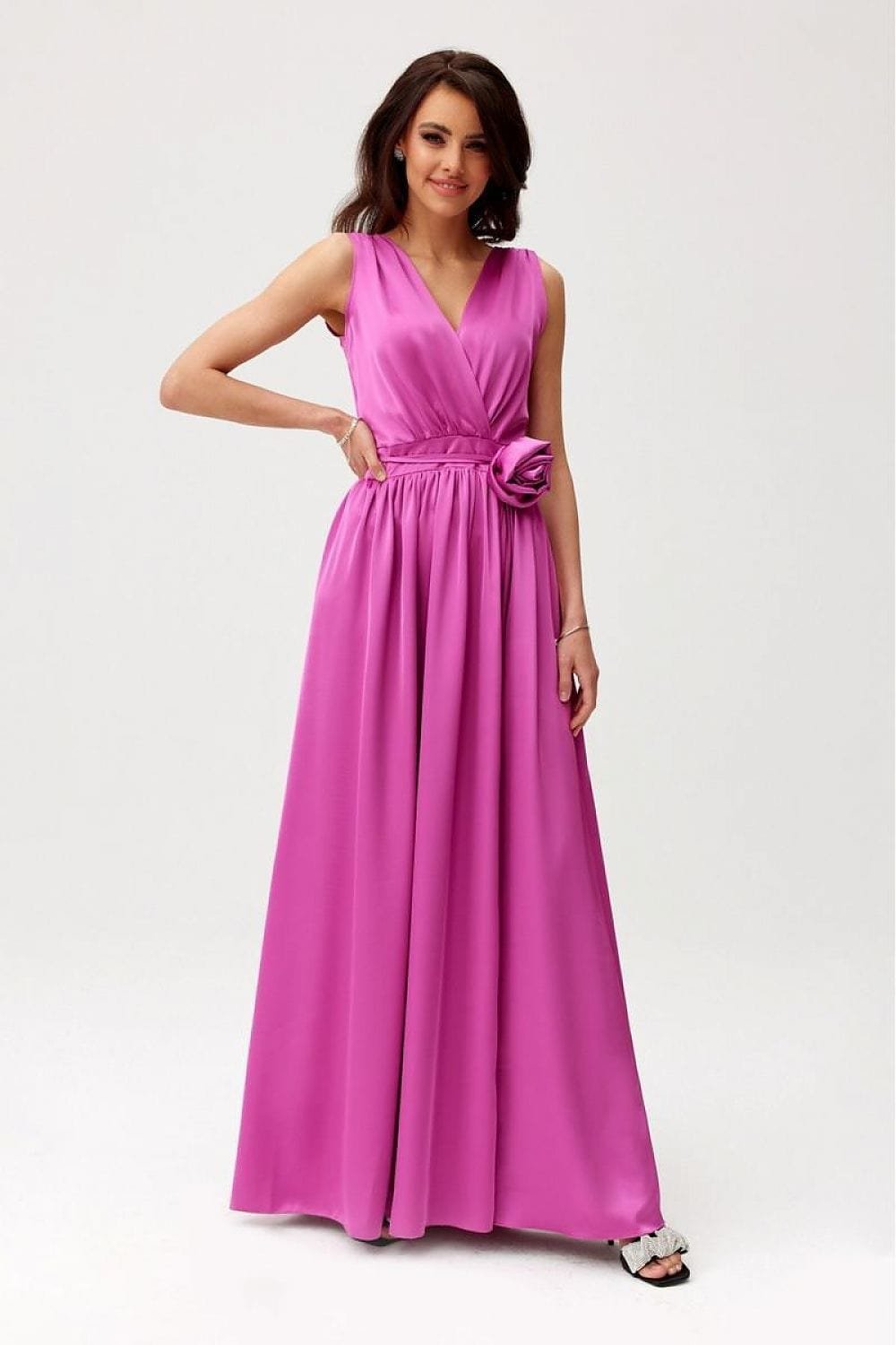 Robe Pour Invitee Au Mariage Longue Sans Manches Violet 34