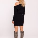 Robe Pull Courte Manches Longues Epaule Denudee 4