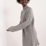 Robe Pull Femme Hiver Col Montant Manches Longues