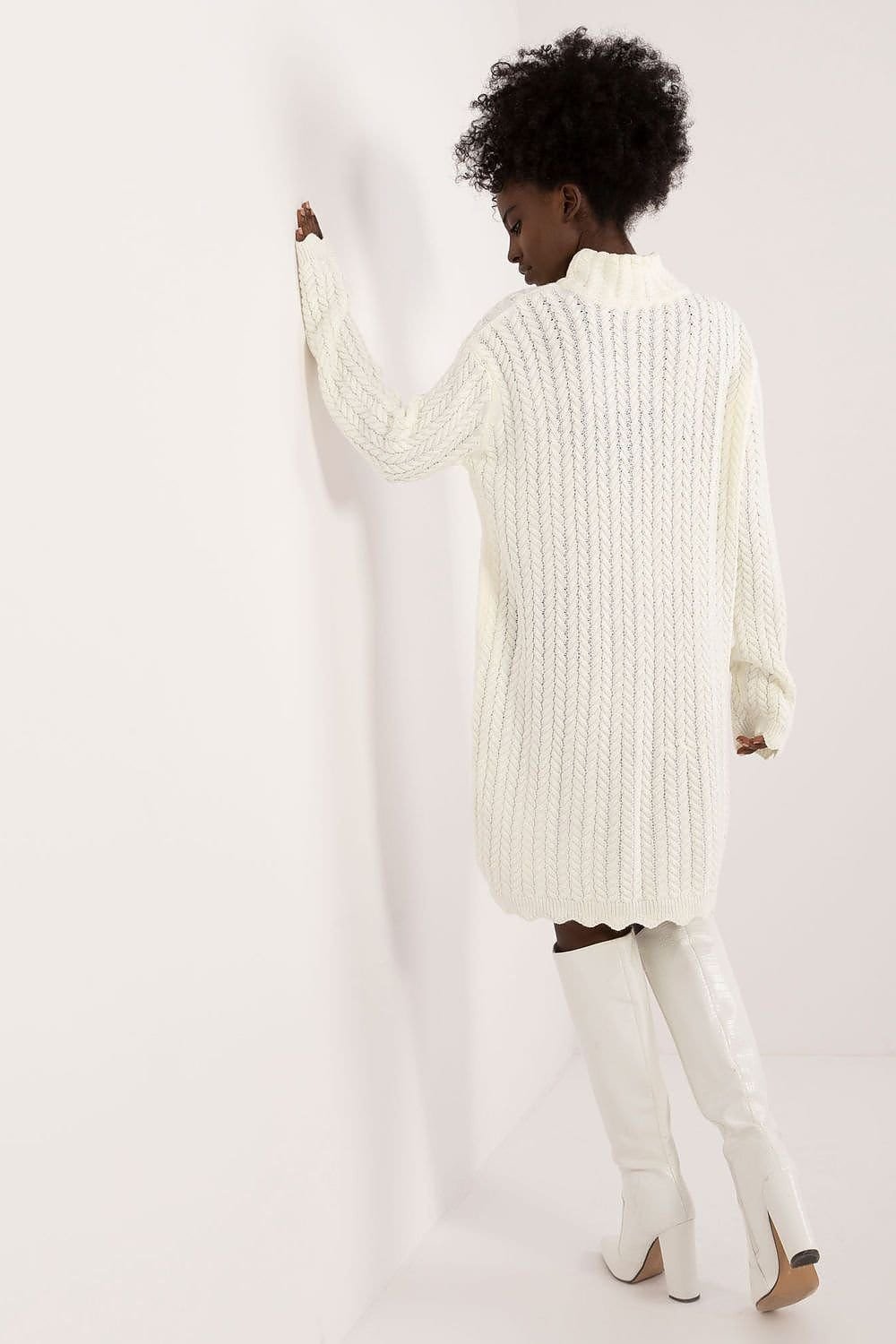 Robe Pull Femme Hiver Col Montant Manches Longues 5