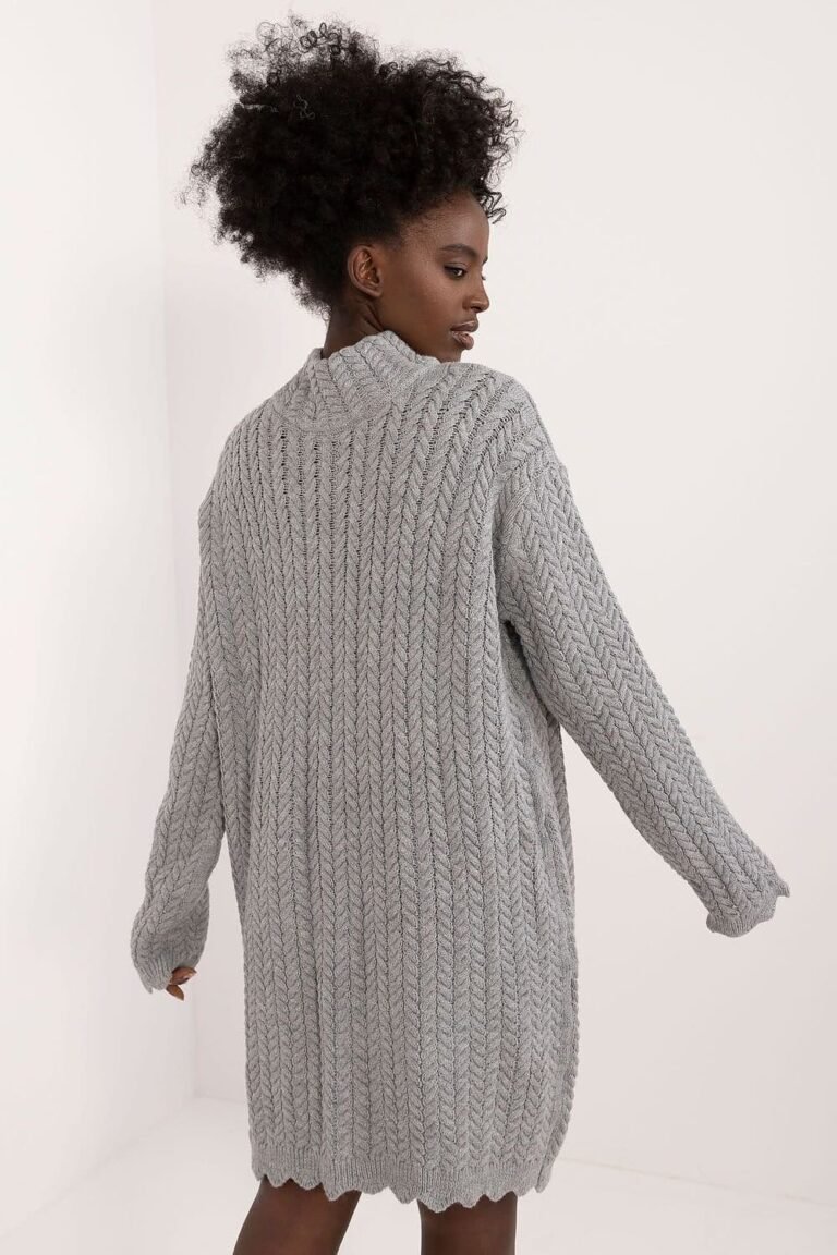 Robe Pull Femme Hiver Col Montant Manches Longues 8