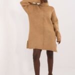 Robe Pull Hiver Femme Mi Longue Beige Taille Unique