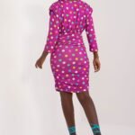 Robe Rose A Pois Multicouleur 2