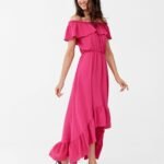 Robe Rose Boheme Asymetrique 2