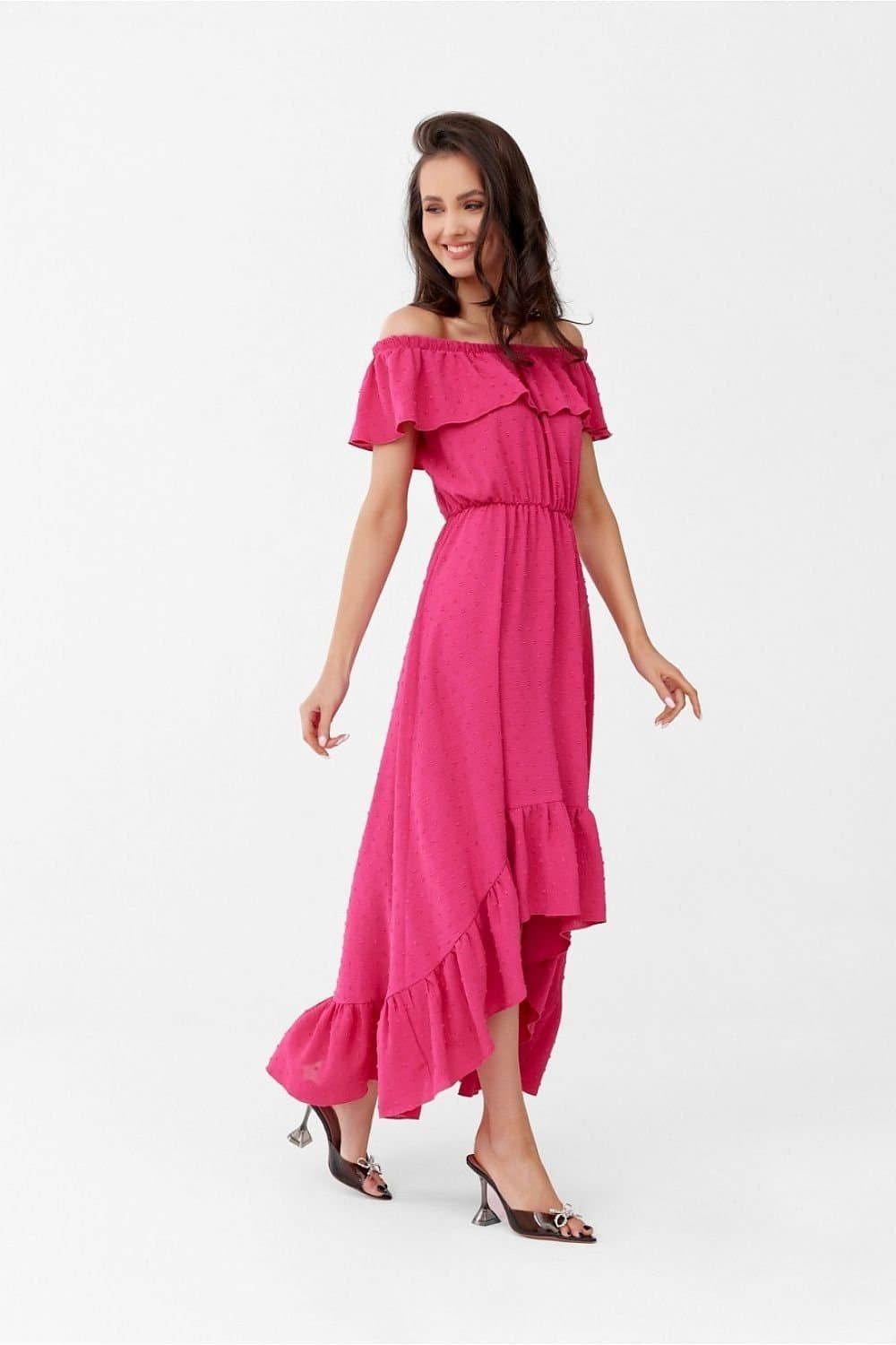 Robe Rose Boheme Asymetrique 2