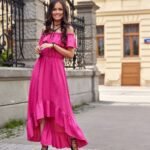 Robe Rose Boheme Asymetrique 3