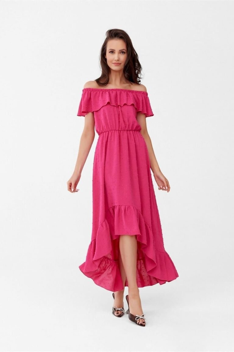 Robe Rose Boheme Asymetrique