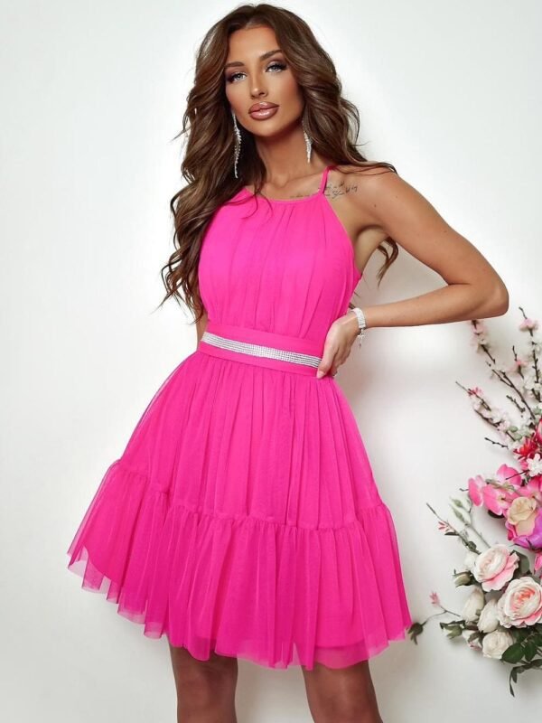 Robe Rose Courte En Tulle Rose 34