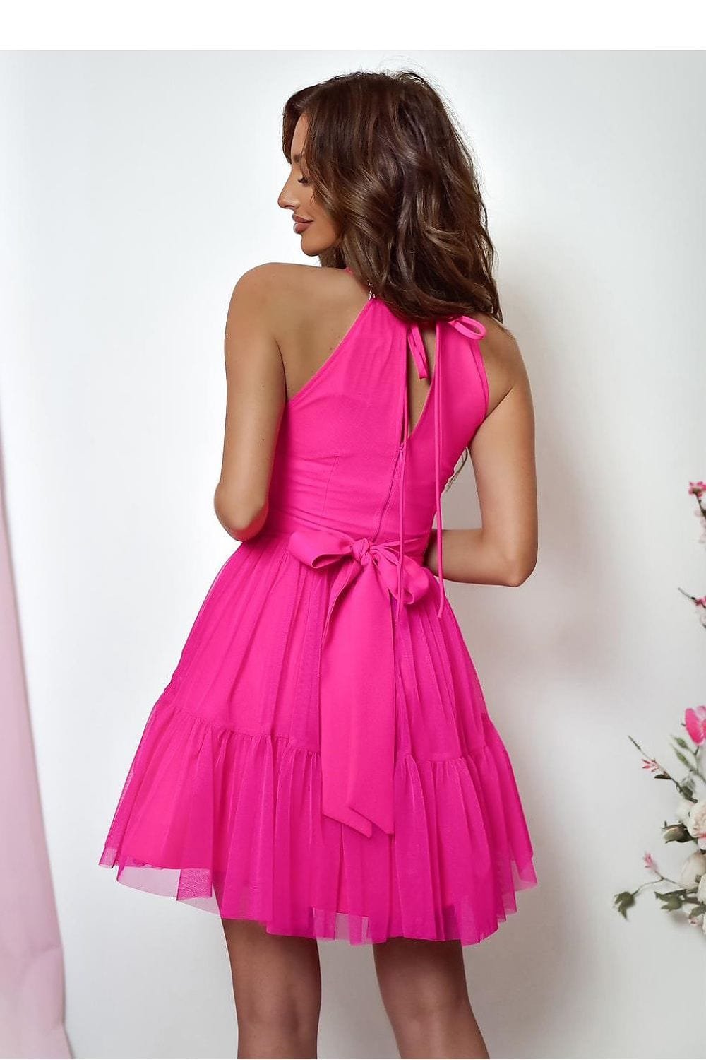Robe Rose Courte En Tulle
