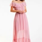 Robe Rose Longue Epaules Denudees S