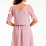 Robe Rose Poudre Epaules Denudees 2