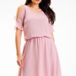 Robe Rose Poudre Epaules Denudees S