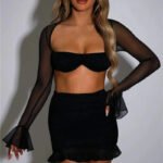 Robe Rose Sexy Courte Noir S