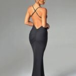 Robe Rouge Dos Nu Chic Noir S