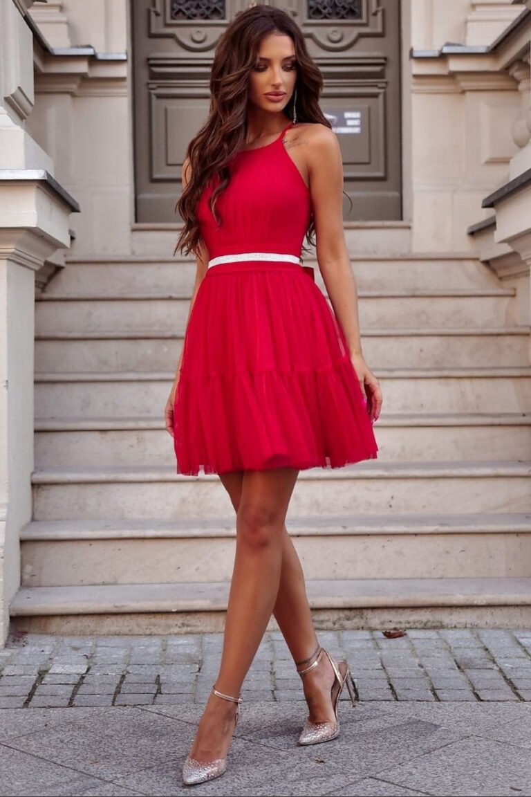 Robe Rouge En Tulle Courte 2