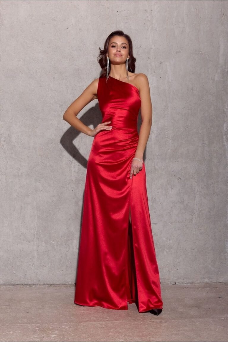 Robe Satin Fendue Longue Chic Pour Soiree 18