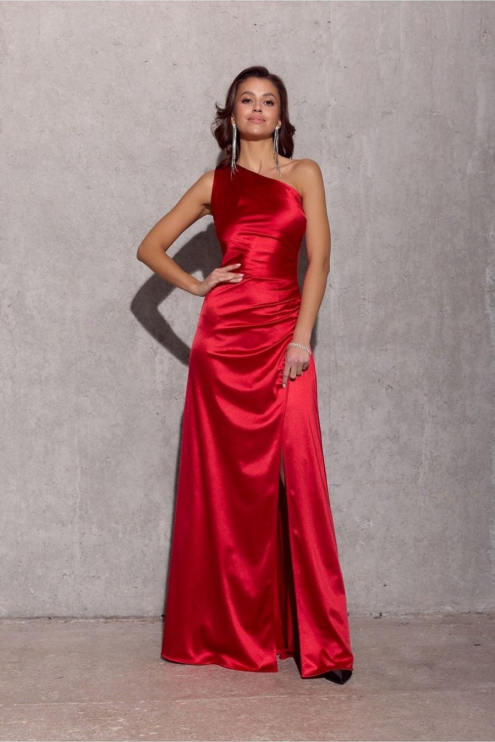 Robe Satin Fendue Longue Chic Pour Soiree 18