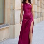 Robe Satin Fendue Longue Chic Pour Soiree 2