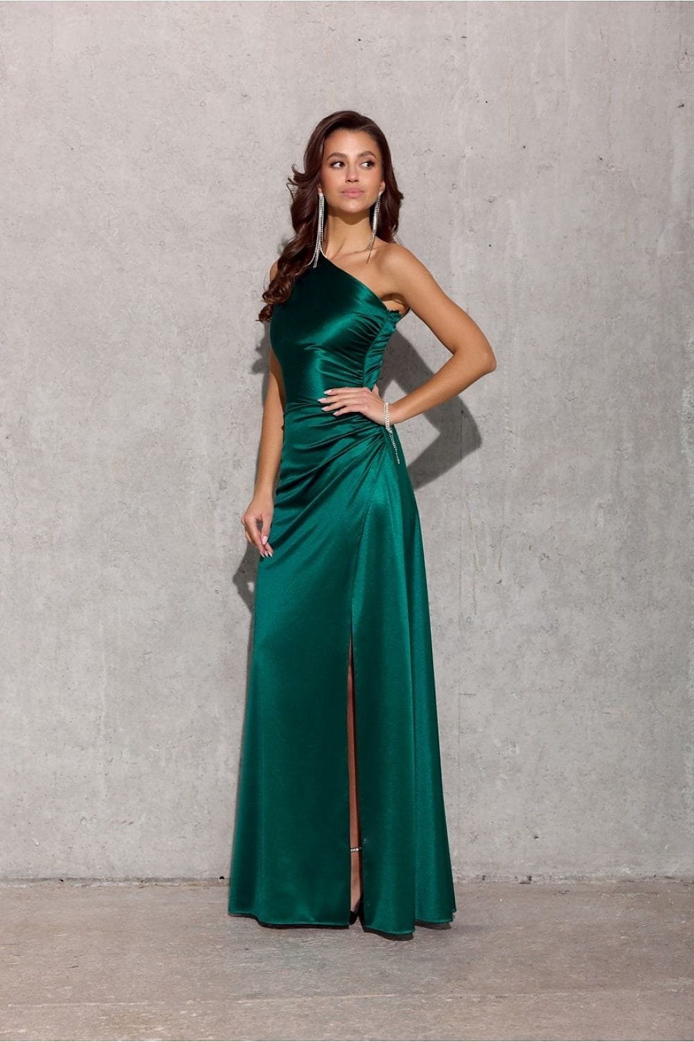 Robe Satin Fendue Longue Chic Pour Soiree