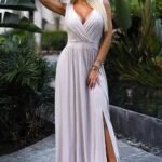 Robe Sequin Chic Longue Argentee Argentee Xs