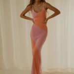 Robe Sexy Longue Moulante Dos Nu Multicouleur S