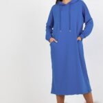 Robe Sweat Bleue Casual Manches Longues