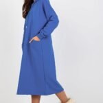 Robe Sweat Bleue Casual Manches Longues 2