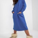 Robe Sweat Bleue Casual Manches Longues 3