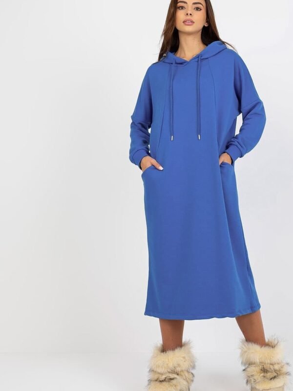 Robe Sweat Bleue Casual Manches Longues