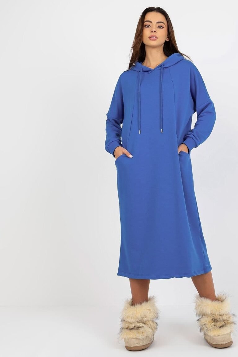 Robe Sweat Bleue Casual Manches Longues