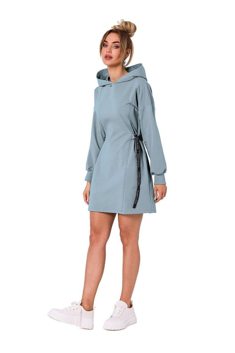 Robe Sweat Bleue Courte Manches Longues S