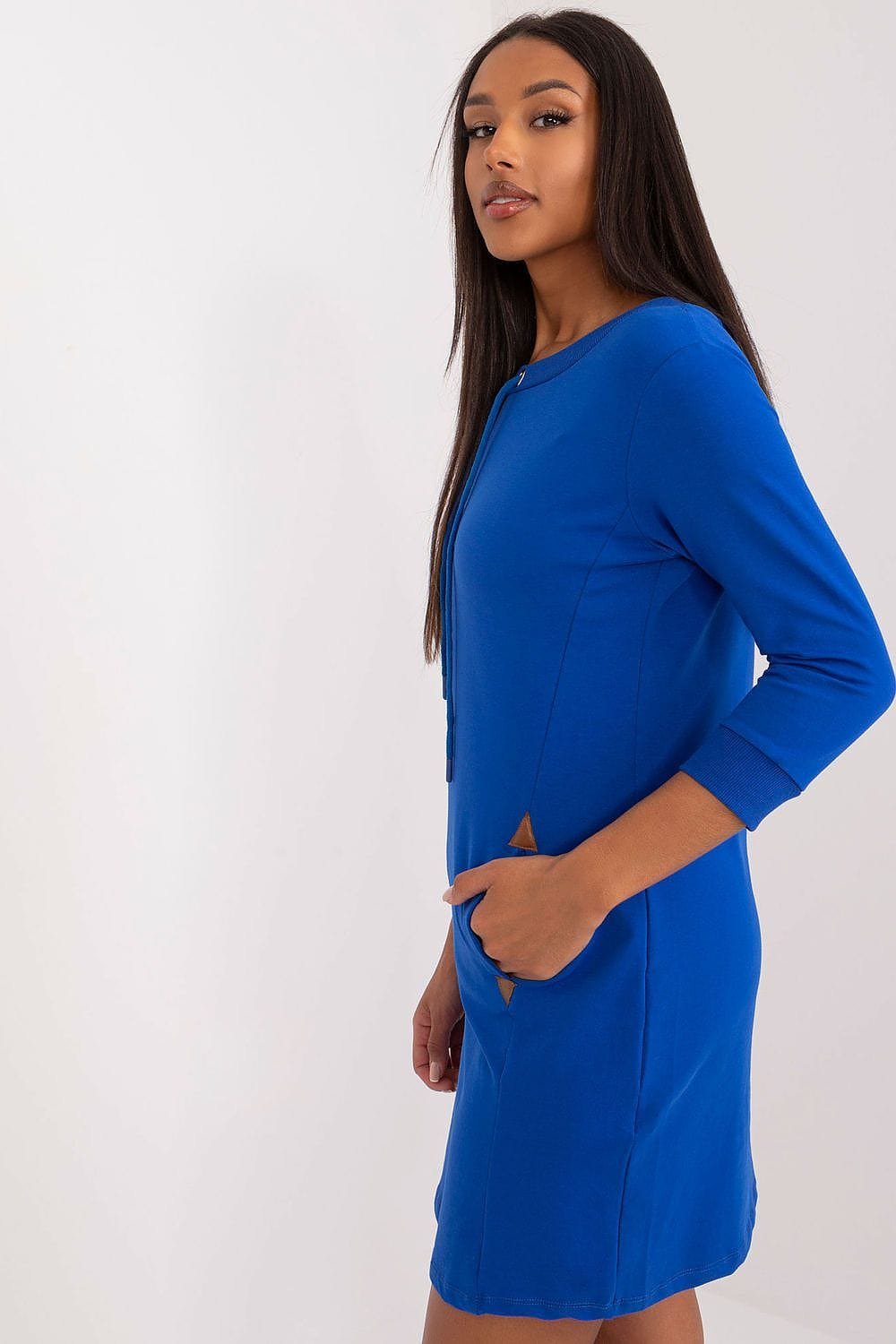 Robe Sweat Bleue Manches Longues