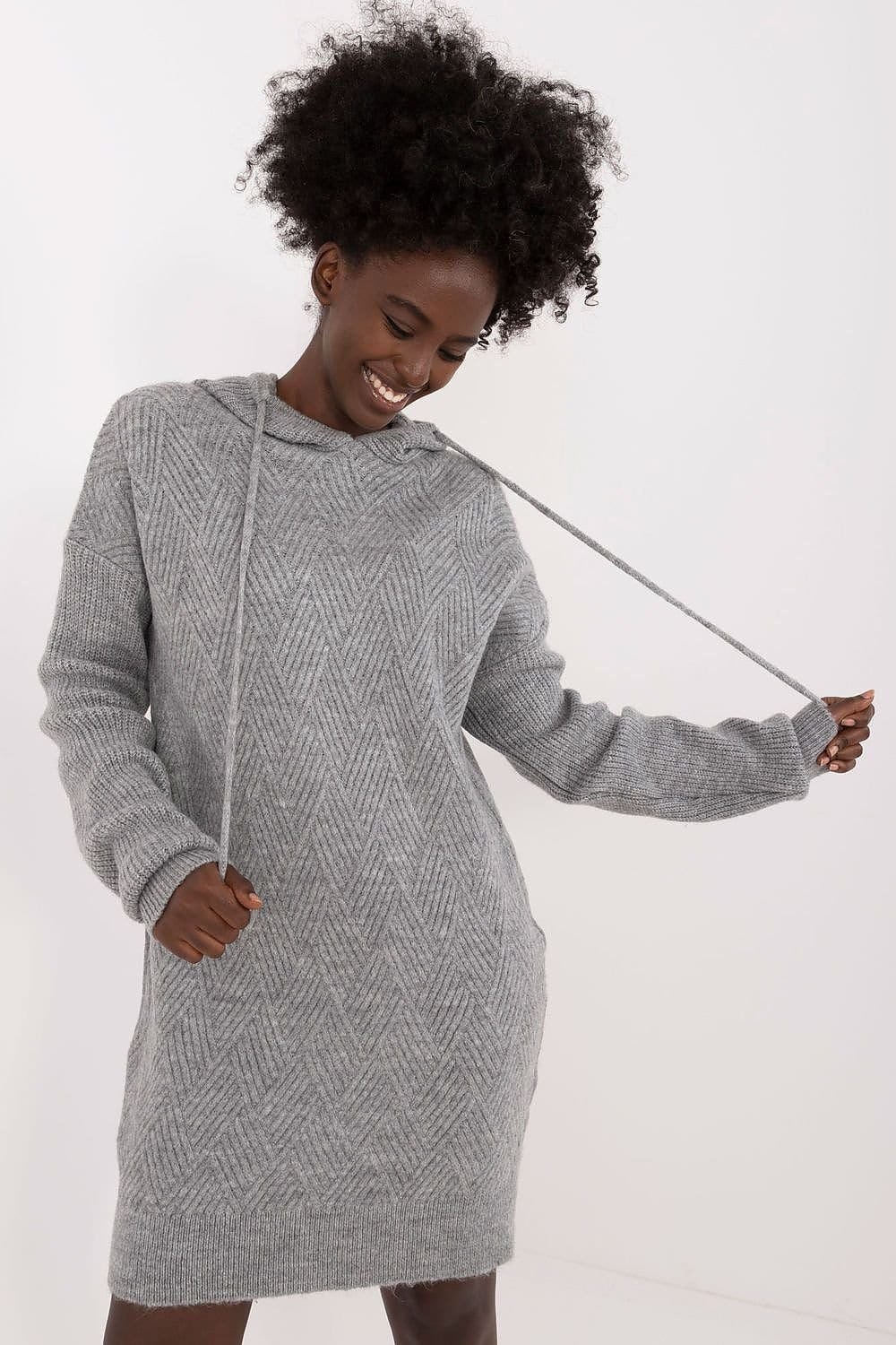 Robe Sweat En Maille Douce Gris Taille Unique