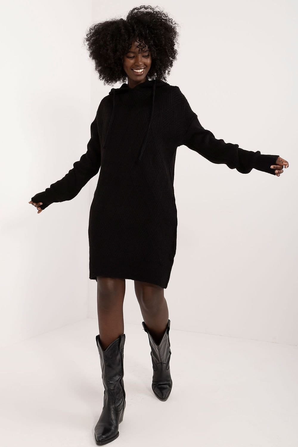 Robe Sweat En Maille Douce Noir Taille Unique