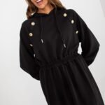 Robe Sweat Noire Casual Manche Longue