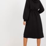 Robe Sweat Noire Casual Manche Longue 2