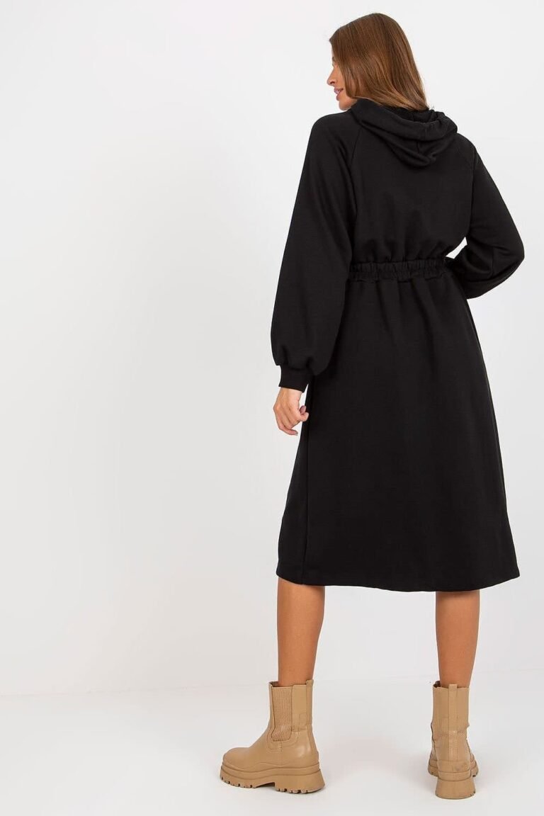 Robe Sweat Noire Casual Manche Longue 2