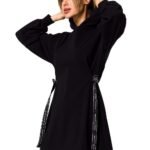 Robe Sweat Noire Courte Manche Longue S