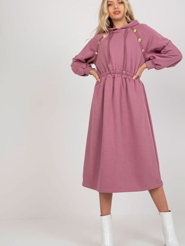 Robe Sweat Rose Casual Manches Longues
