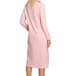 Robe Sweat Rose Casual Midi Manches Longues