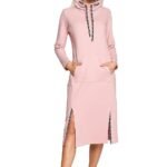 Robe Sweat Rose Casual Midi Manches Longues S