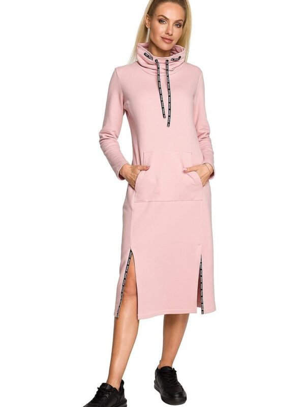 Robe Sweat Rose Casual Midi Manches Longues S