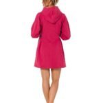 Robe Sweat Rose Courte Casual Avec Capuche