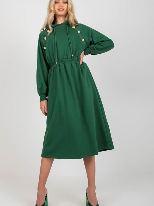 Robe Sweat Verte Manche Longue Evasee