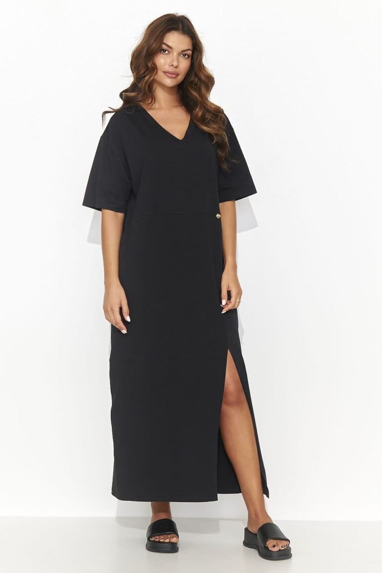 Robe T Shirt Noire Longue Oversize Noir 36 38