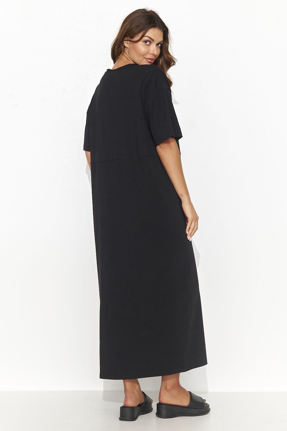 Robe T Shirt Noire Longue Oversize