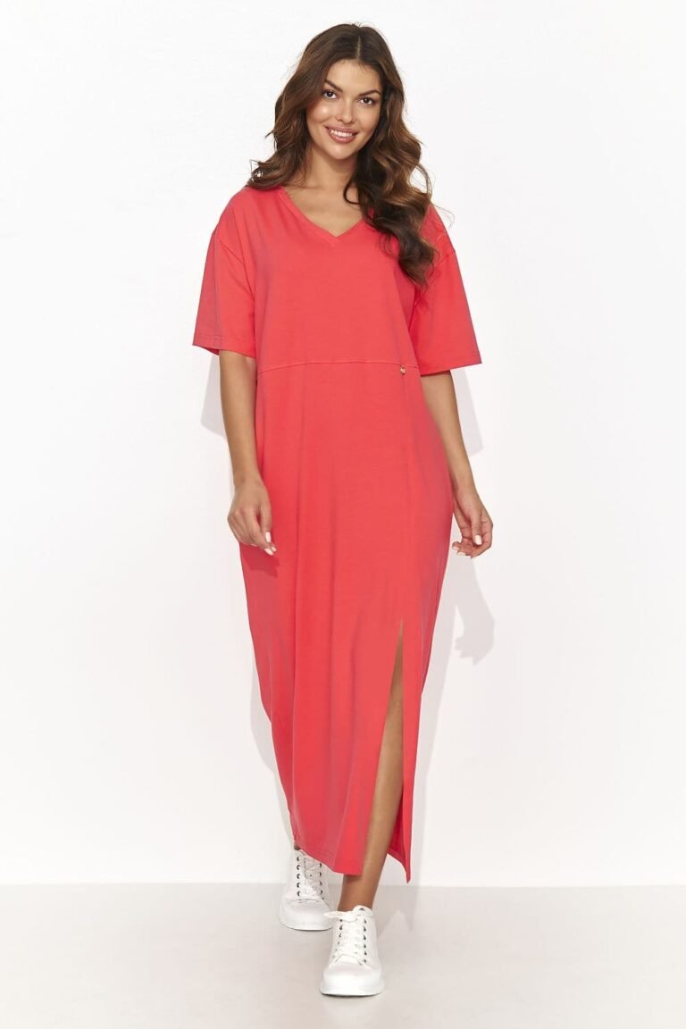 Robe T Shirt Rouge Midi Decontractee Rouge 36 38