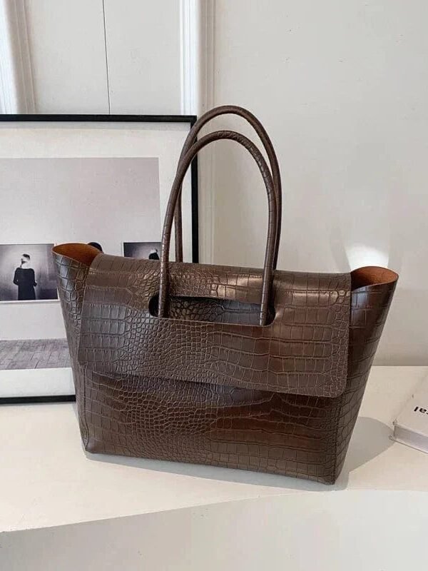 Sac A Main Crocodile Marron