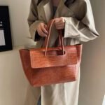 Sac A Main Crocodile Marron Clair 3